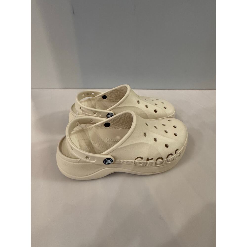 Crocs Women's Baya Platform Clog Sandal Color: Off White Sz 10 - Picture 4 of 7
